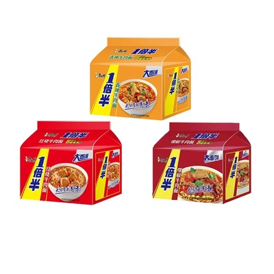 康师傅一倍半红烧香辣爆椒牛肉面方便面袋装泡面五连包速食夜宵