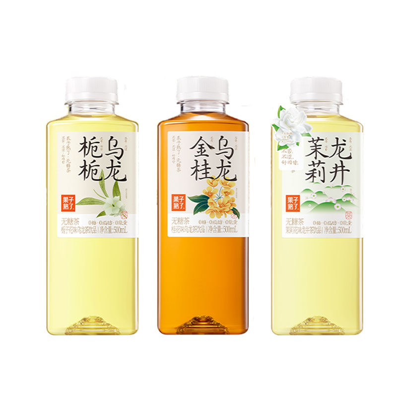 果子熟了无糖茶饮料500ml*12瓶0糖0卡整箱批茉莉金桂乌龙茶饮品