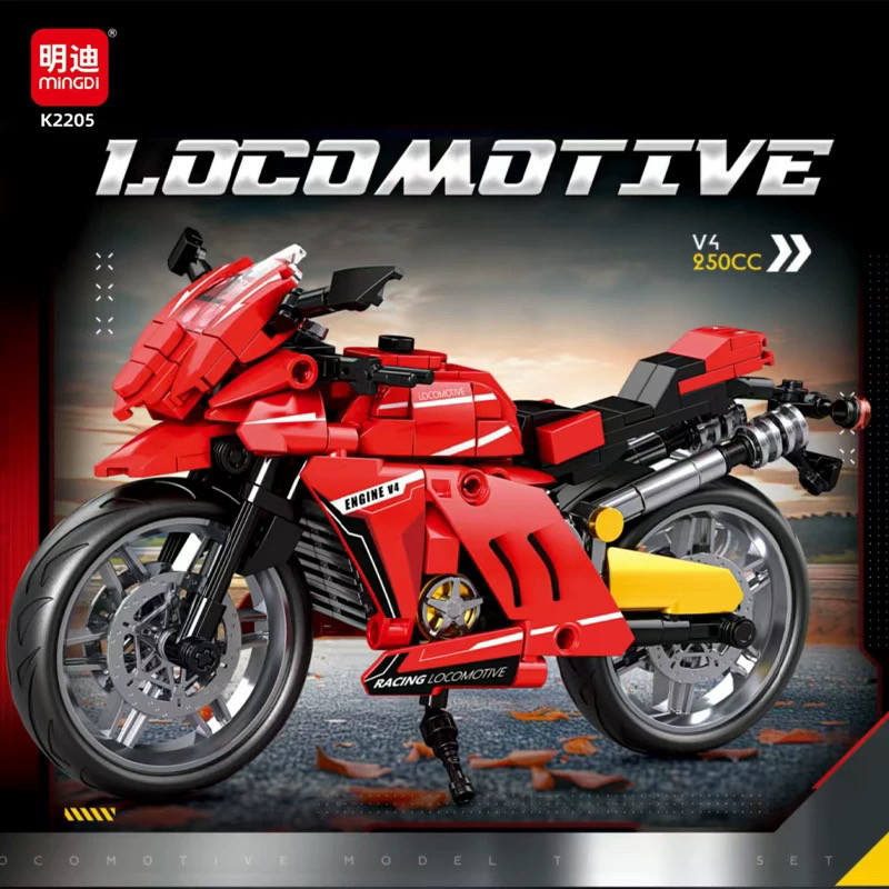 2025新款摩托车积木仿真机车系列男孩子益智拼装模型玩具6-12岁