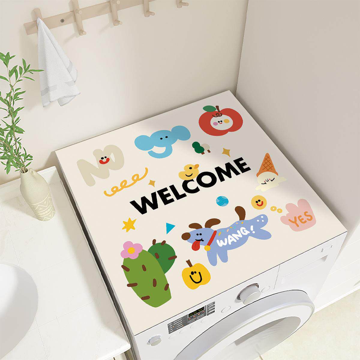 硅藻泥滚筒洗衣机盖垫防水防尘防滑垫冰箱盖布床头柜垫吸水