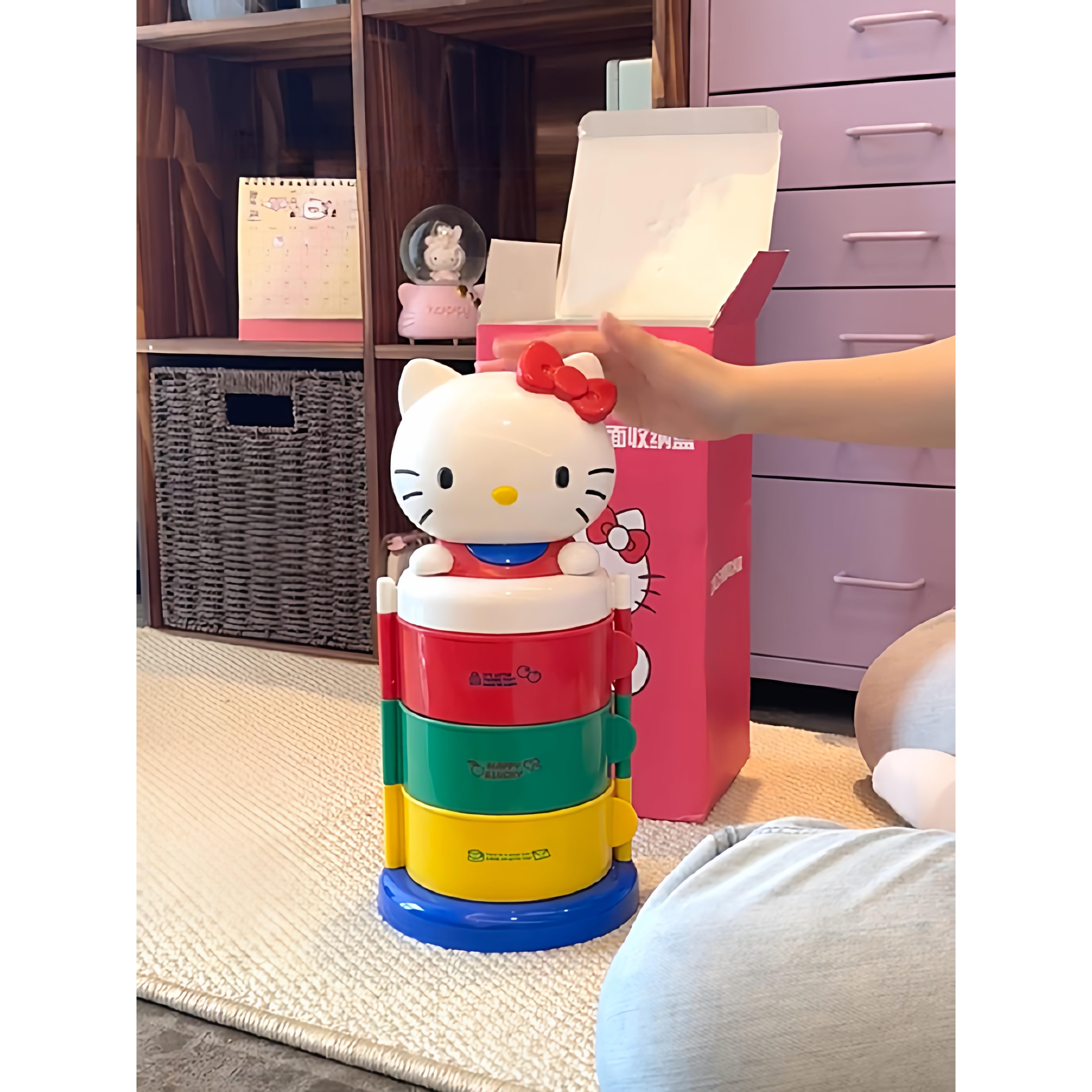 多巴胺桌面收纳盒家用玄关化妆品抽屉旋转置物架办公桌分隔可爱