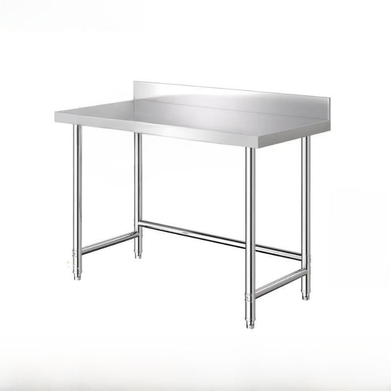 不锈钢防飞溅工作台带一体挡板厨房操作台微波炉烤箱收纳防水挡板