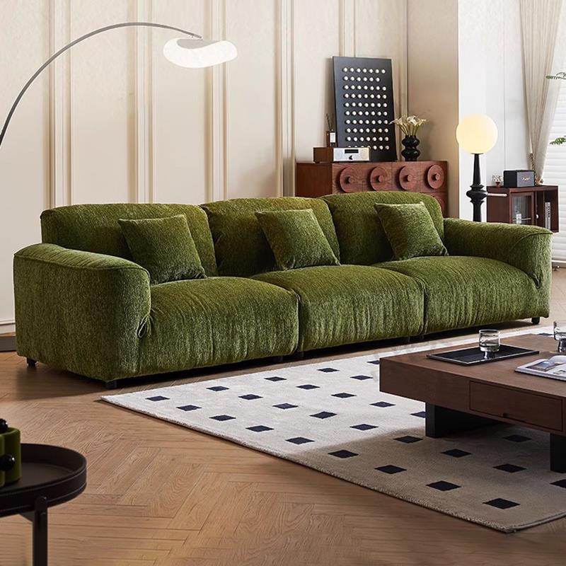 法式覆古格兰德沙发直排客厅小户型三人位雪尼尔布艺沙发