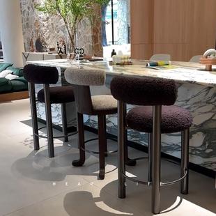 环球吧椅意式 极简家用高脚椅岛台餐边椅设计师高桌椅子客厅高脚凳
