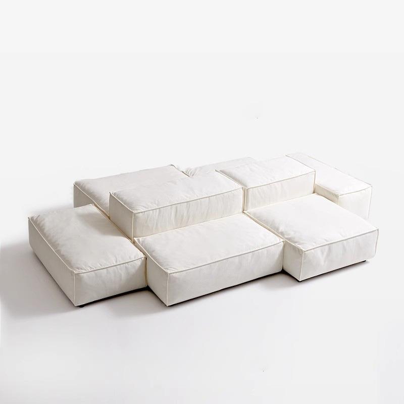 大横厅双面岛屿沙发极简客厅新款创意模块组合白色豆腐块布艺沙发