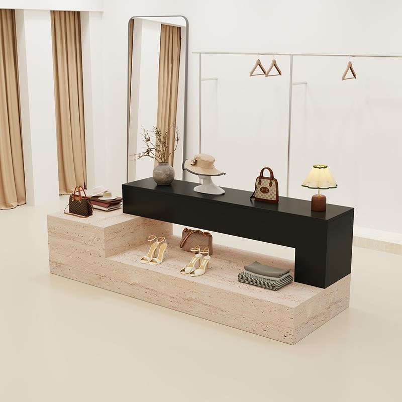 服装店中岛展示柜商场展厅中间摆台化妆品鞋包流水桌展示柜女装店