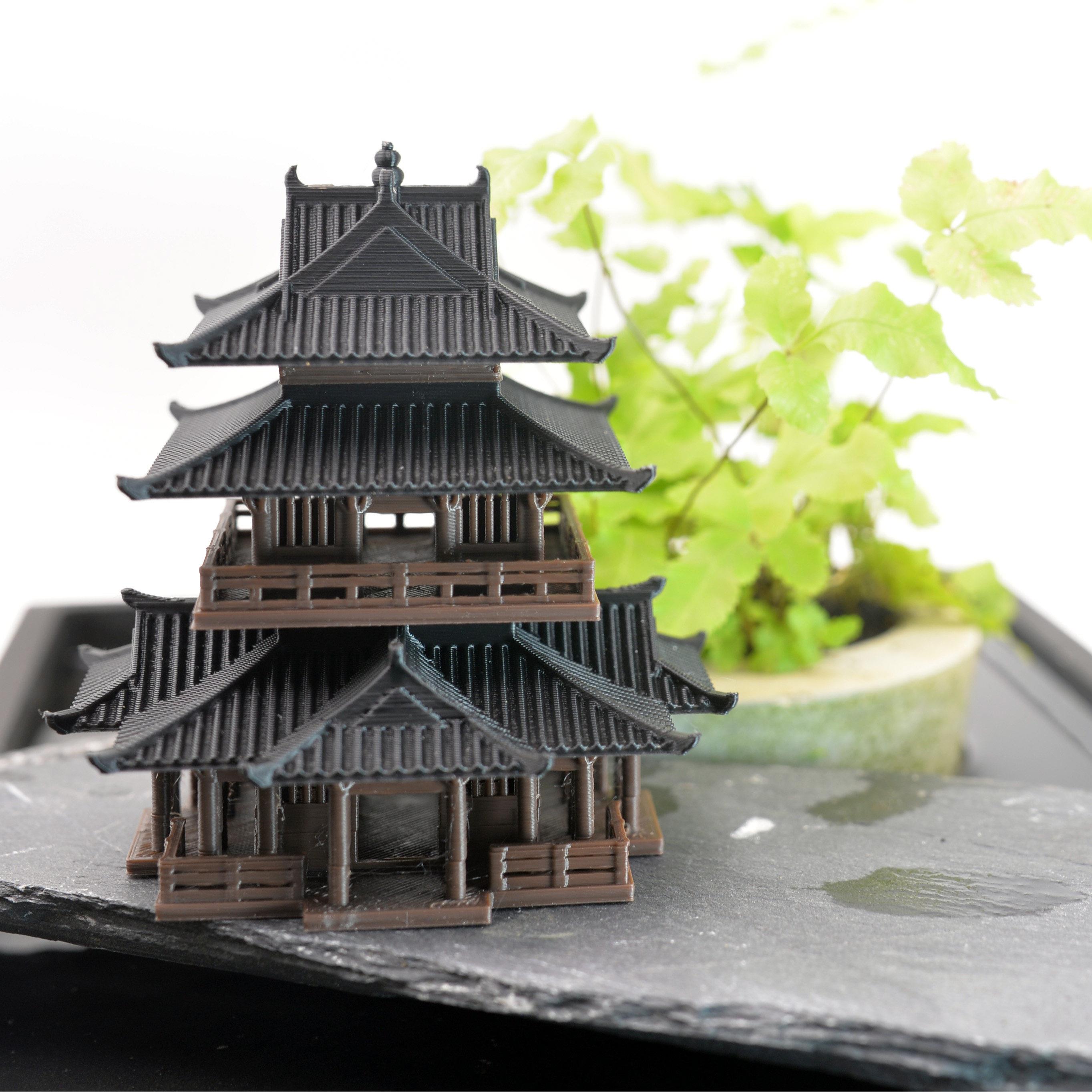 中式古建筑摆件藏书阁假山盆景微景观水陆缸鱼缸亭台楼阁建筑摆件