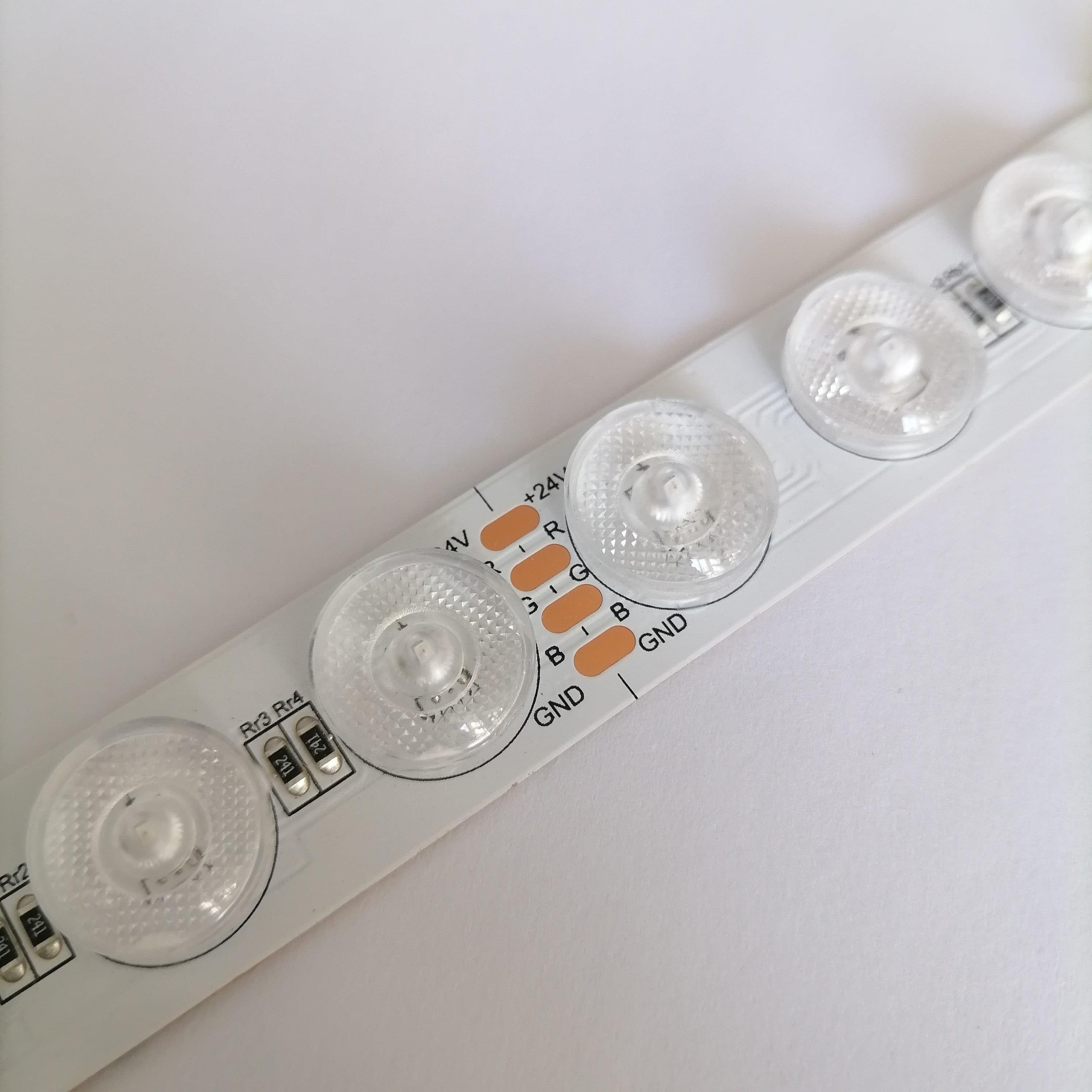 24V 20mm RGB 全彩漫反射灯带48灯色彩艳丽群控软膜灯箱光源奢石