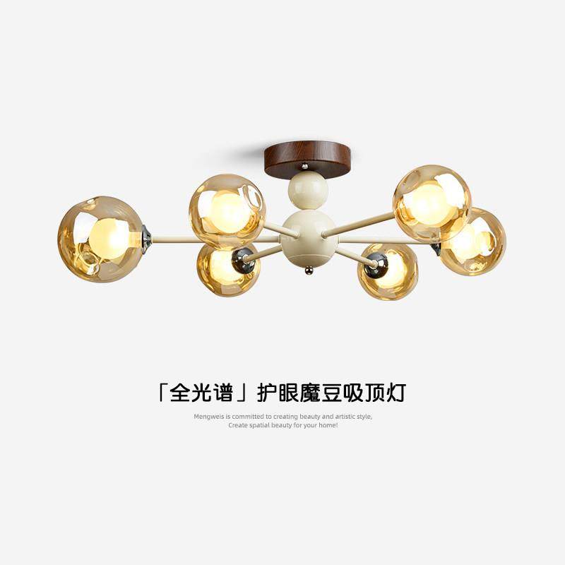 法式中古风卧室吸顶灯全光谱护眼高级感客餐厅灯复古魔豆书房间灯