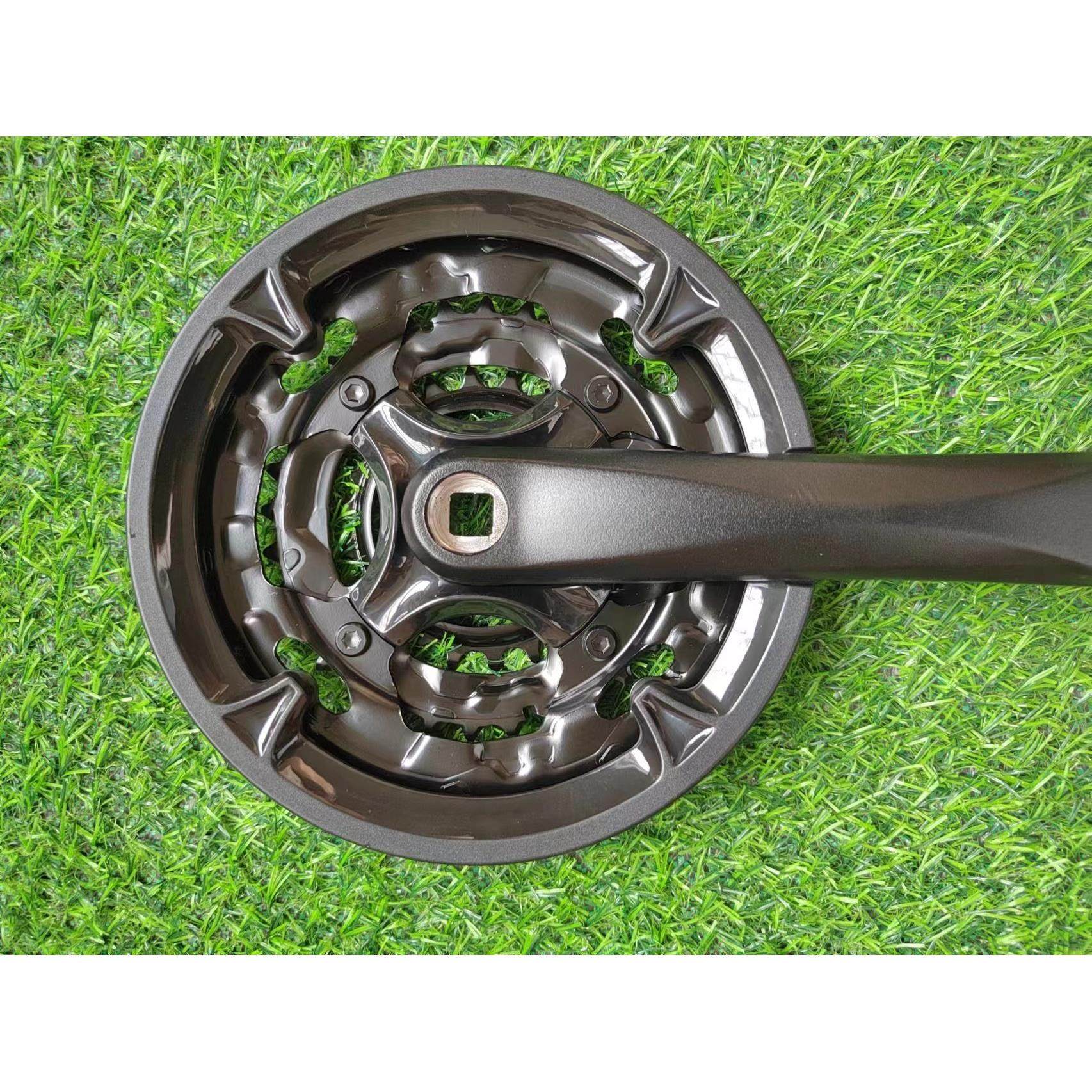 变速车铝合金曲柄大齿盘 浩盟三盘齿牙盘 山地自行车方孔曲柄牙盘