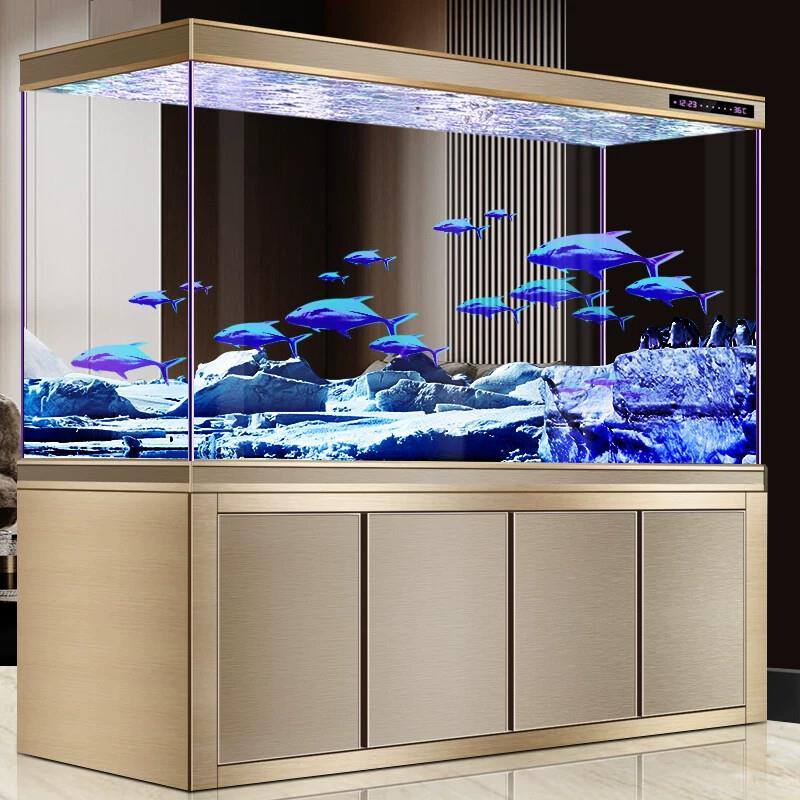 龙鱼缸超白玻璃1.2米中大型生态免换水族箱懒人底过滤柜客厅家用