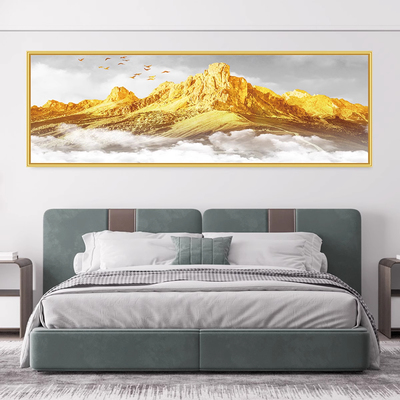 夫妻主卧床头画背靠金山自粘画装饰客厅沙发背景墙西贴挂壁风景西