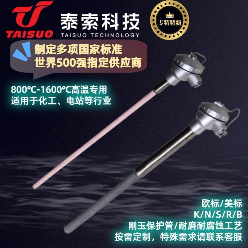 装配式耐高温铂铑热电偶S/R/B型石化工业冶金刚玉陶瓷外管