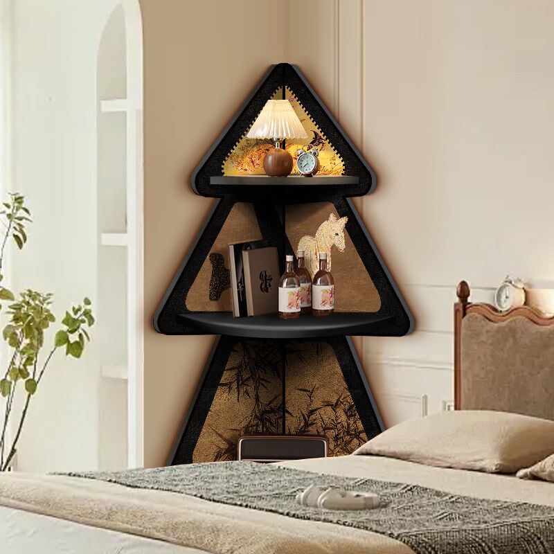 客厅装饰品转角收纳柜拐角书架墙角落地摆件中古风夹缝三角置物架,家居饰品,落地摆件,淘宝优惠券,粉丝福利购,淘宝优惠卷