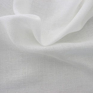 加厚纯白色麻纱窗帘透光不透人阳台飘窗短半遮光客厅纱帘成品定制