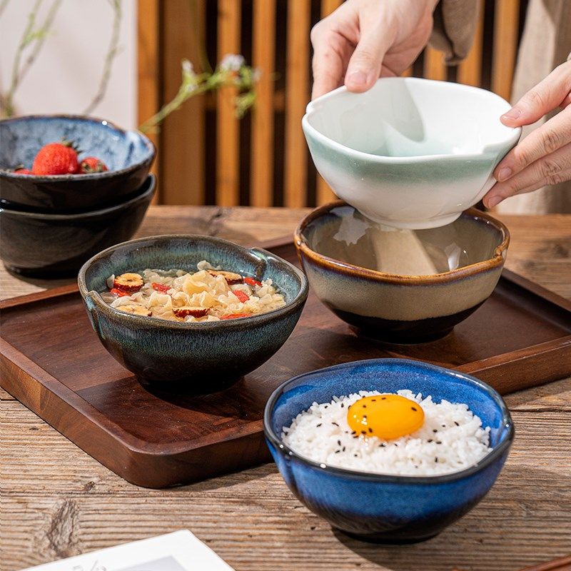 日式复古米饭碗5英寸家用吃饭2024餐具新款陶瓷饭店小碗酒店商用,餐饮具,碗,淘宝优惠券,粉丝福利购,淘宝优惠卷