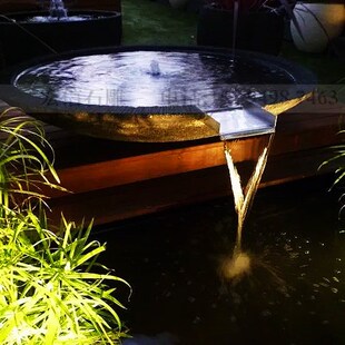 石雕流水钵庭院园林石钵石盆鱼缸喷泉日式景观鱼池喷水池青石水钵