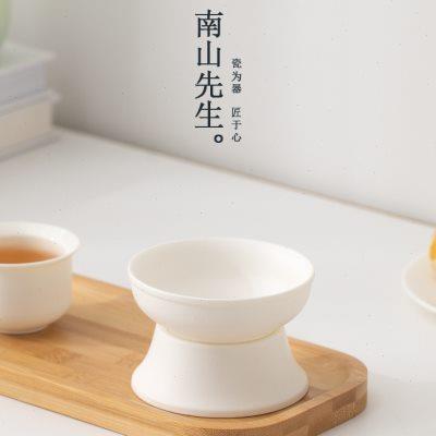 南山先生山川行茶滤白瓷过滤器陶瓷一体滤网茶叶过滤茶具茶漏配件