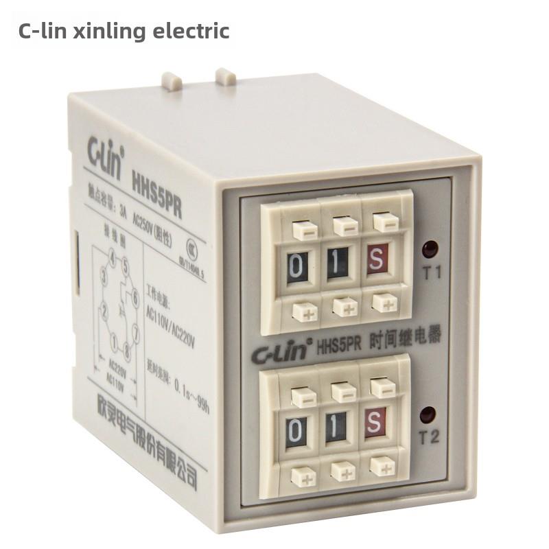 欣灵时间继电器HHS5PR往覆循环数字双时间正反转间歇断电24V220V