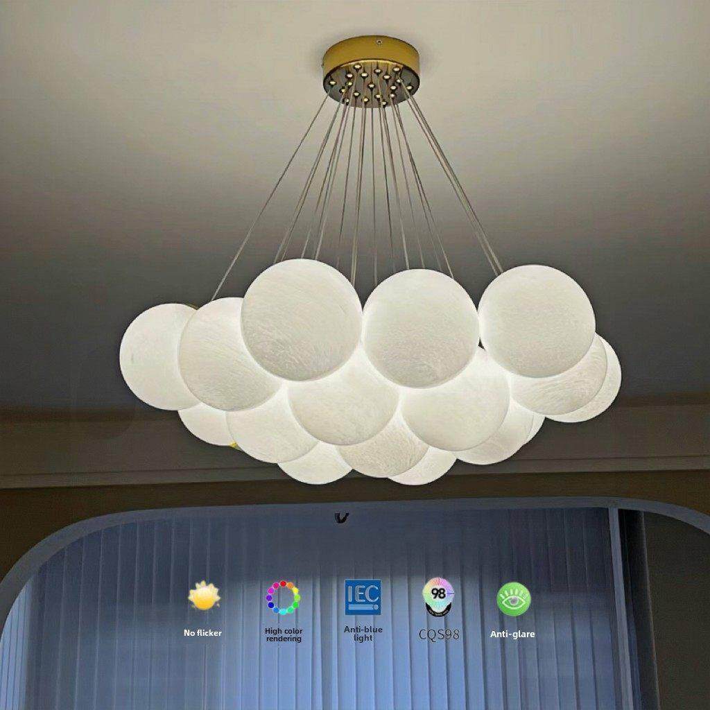 法式月亮泡泡客厅吊灯网红无障碍豪华儿童房云灯高端主卧室魔豆吊,家装灯饰光源,客厅吊灯,淘宝优惠券,粉丝福利购,淘宝优惠卷