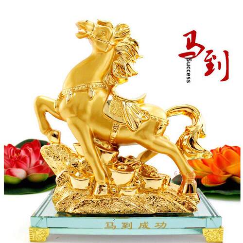 马上有钱摆件马到成功十二生肖招财风水马摆设工艺品办公室装饰品