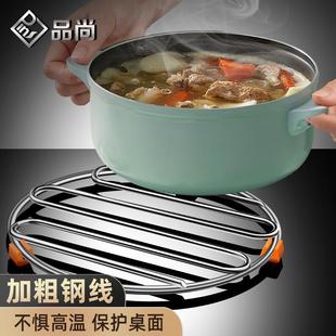 .厨房多功能家用不锈钢隔热垫耐高温锅垫架餐桌台面置物架子蒸架