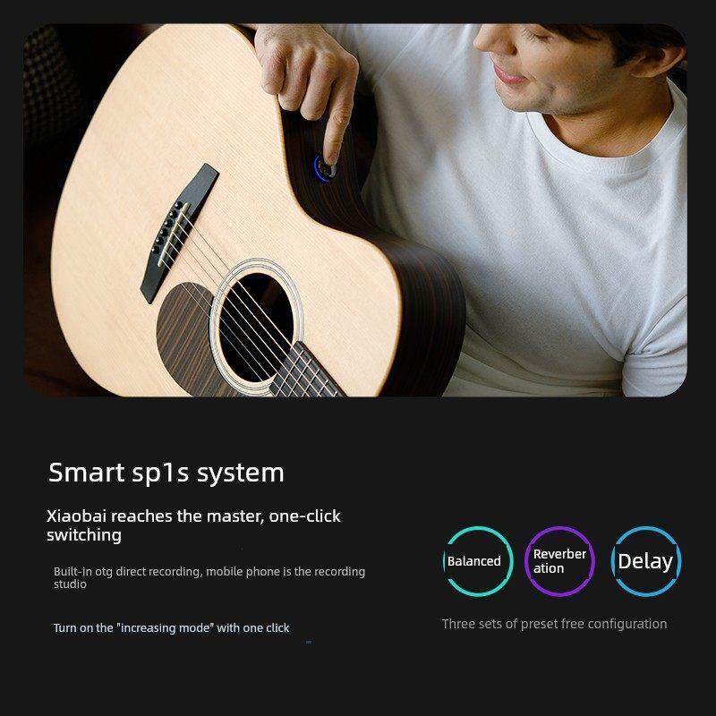 白熊音乐enya恩雅X1proMAX单板民谣吉他初学者36/41寸女生男电箱