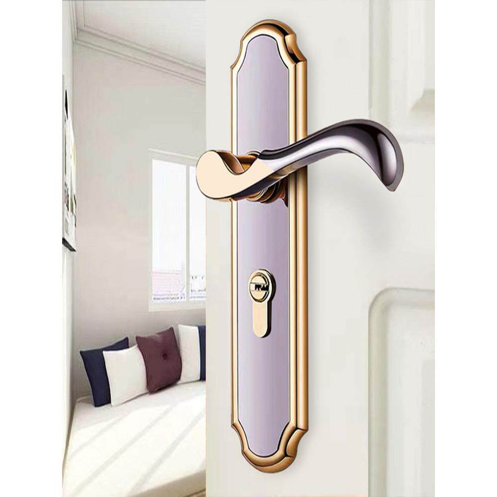 简约静音房门锁室内卧室家用房间实木门锁通用型双锁舌小50执手锁