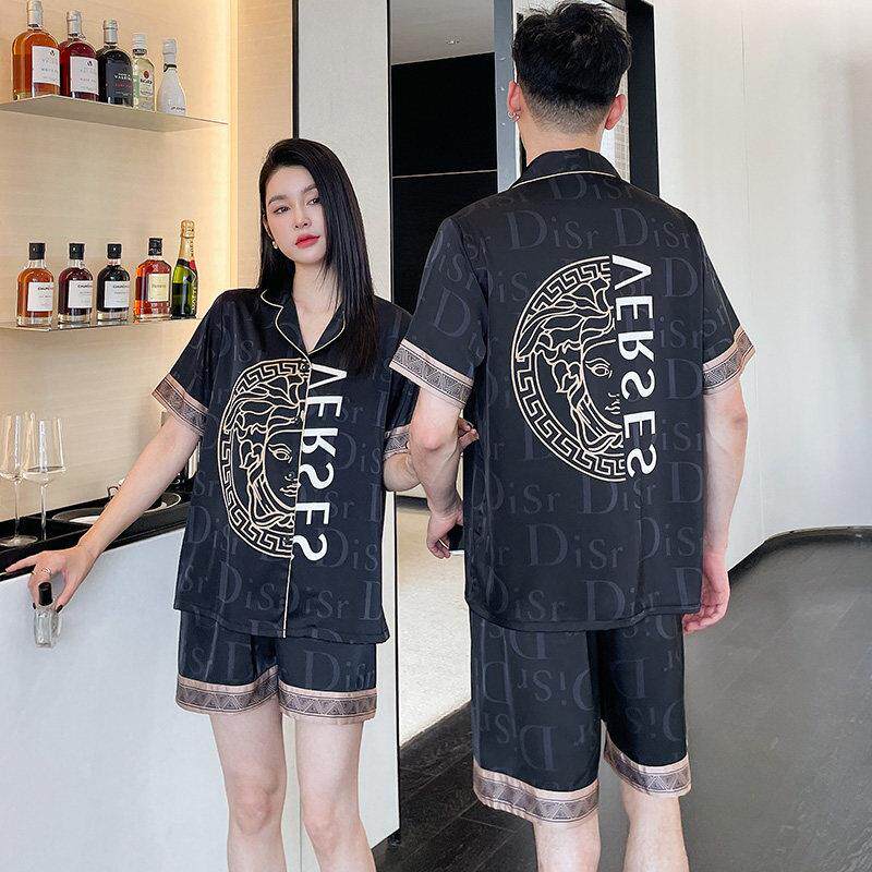 男士睡衣夏季冰丝薄款凉感短袖睡裤2025新款高级感女款情侣家居服