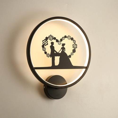 创意结婚壁灯卧室床头灯浪漫情侣主卧氛围婚房温馨客厅背景墙壁灯