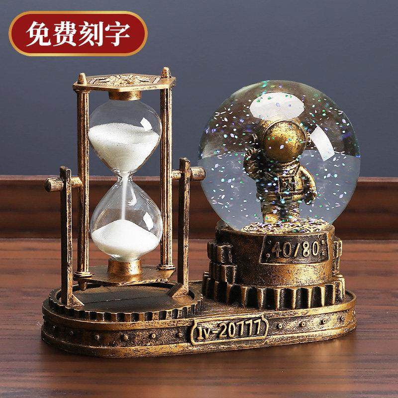 创意太空人沙漏计时器流沙水晶球摆件男生儿童房间卧室书桌装饰品,家居饰品,装饰摆件,淘宝优惠券,粉丝福利购,淘宝优惠卷