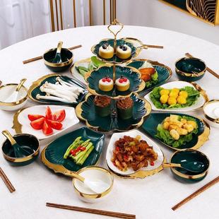 圆桌拼盘餐具组合盘子套装 新品 火锅海鲜菜盘团圆家庭聚餐盘水果盘