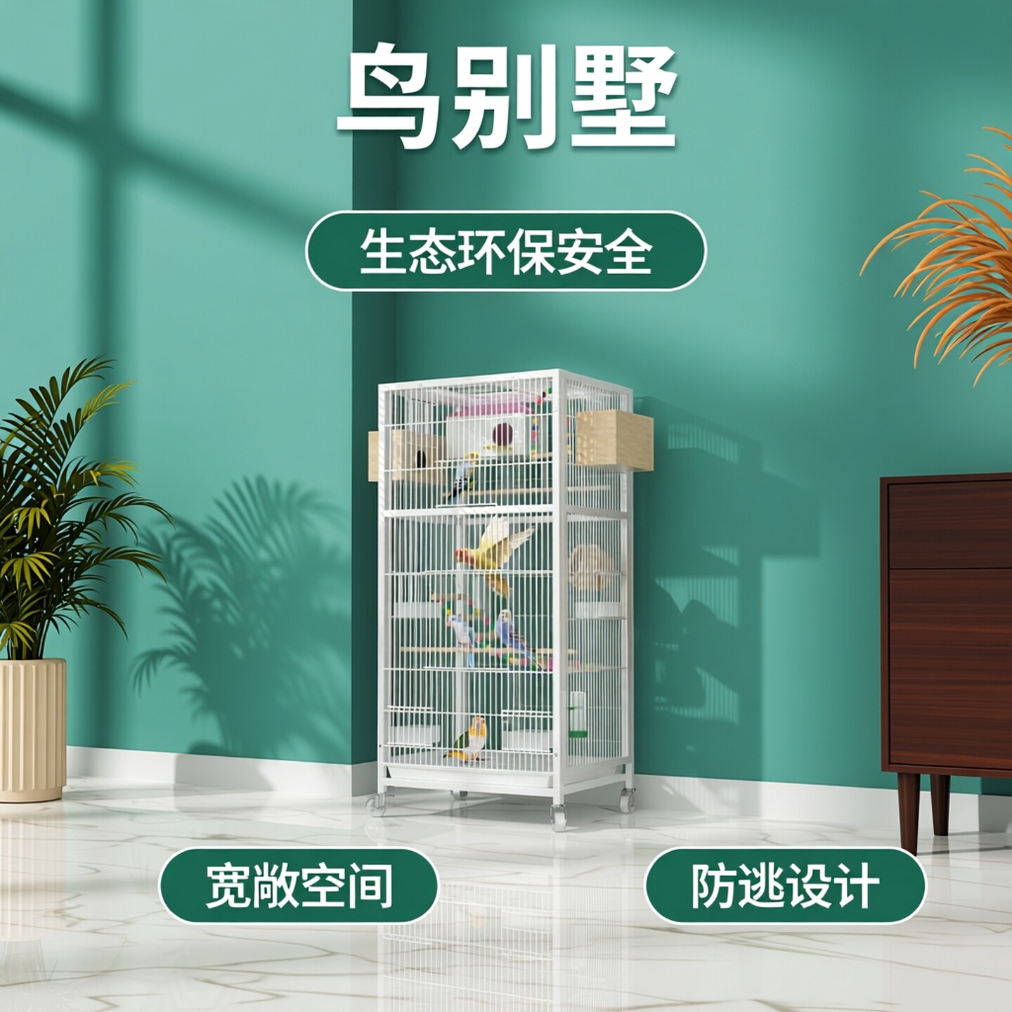 鸟笼别墅虎皮鹦鹉适用带厕所一体图片