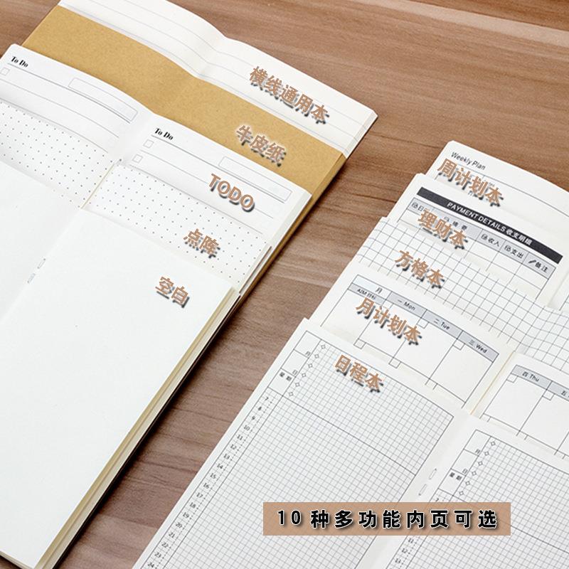 厂家 旅行笔记本内芯a6手帐活页替换本芯手账100克道林纸36张