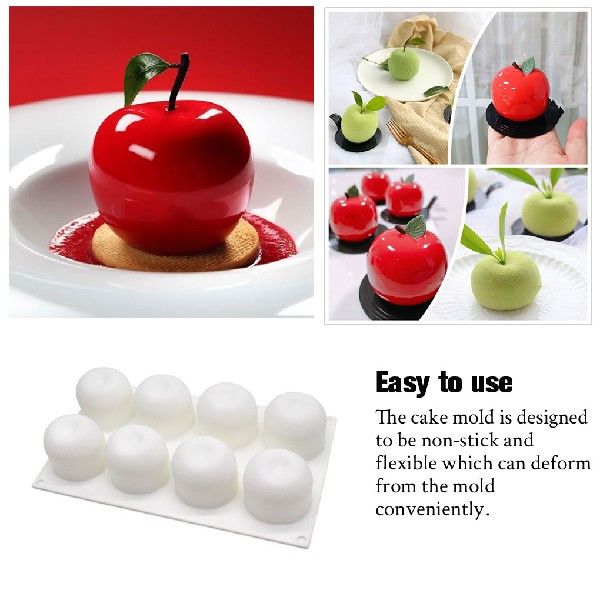 8grids Flexible Mousse Cake Mold Silicone Cute Fruit