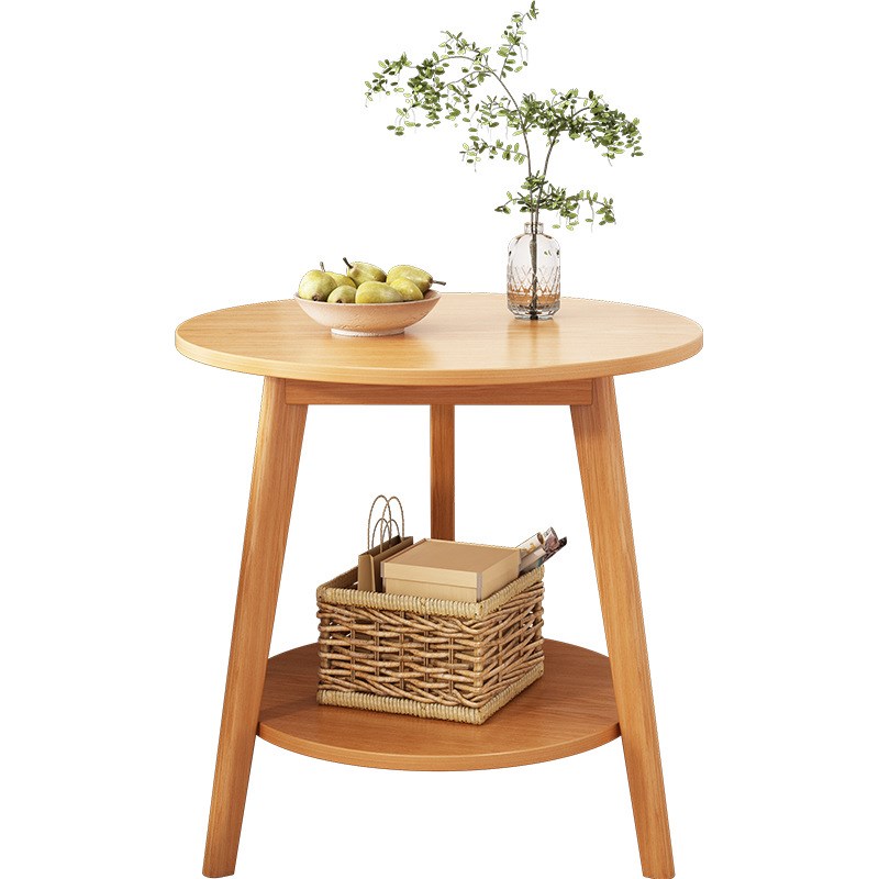 茶几小圆桌家用客厅沙发边几小户型北欧实木腿简易桌子卧室床头桌