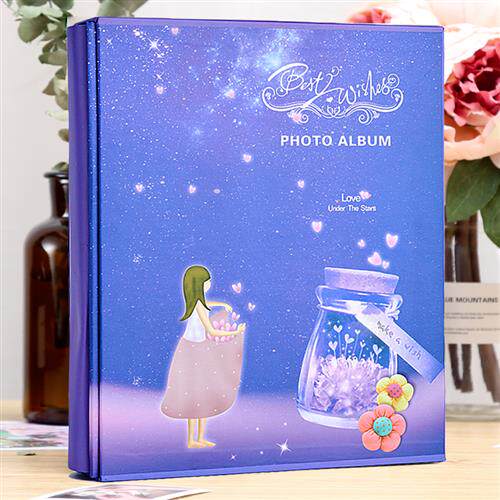 影集 相簿7寸插页式200张护贝七寸相簿家庭情侣学生毕业纪念册本
