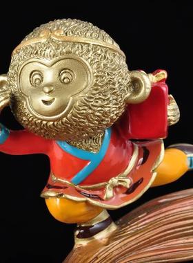 彩马HMR铜上封侯件摆创卡通猴子铜马工艺品家居客厅电视意柜装饰