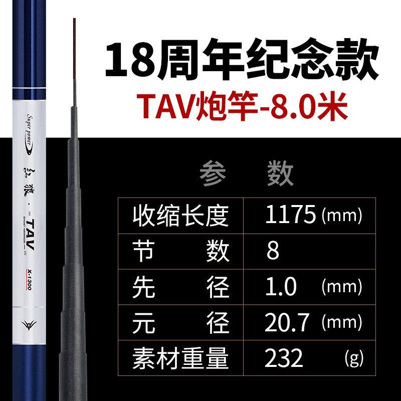 推荐红狼鱼竿炮竿打窝竿长杆超轻碳素长节炮竿传统钓s长竿tav炮竿