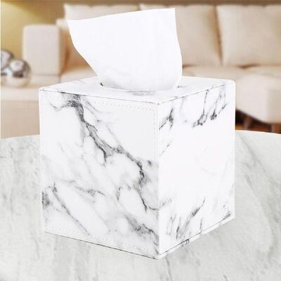 极速Marble Pattern PU Leather Removabl Tissue Box Napkin Pap