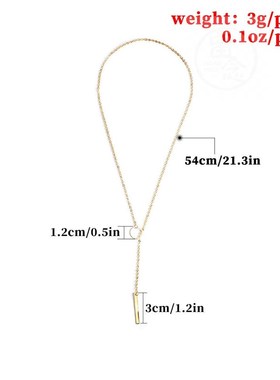 。Simple personality metal ring short necklace neck chain fe