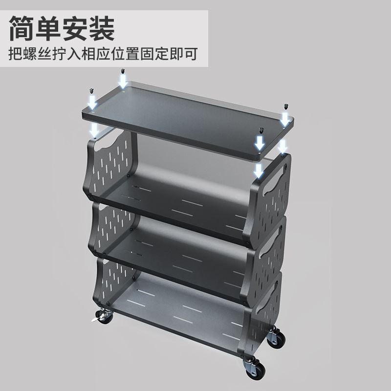 不锈钢厨房置物架三层多功能家用落地多层货架层架放锅四层菜架子