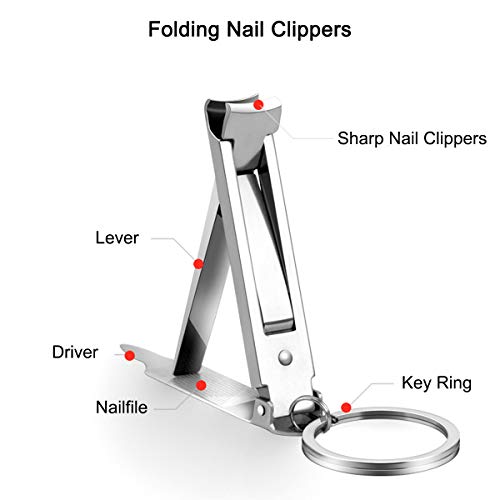 Multi Nail Clippers Ultra-Thin Nail Clippers with Keychain P