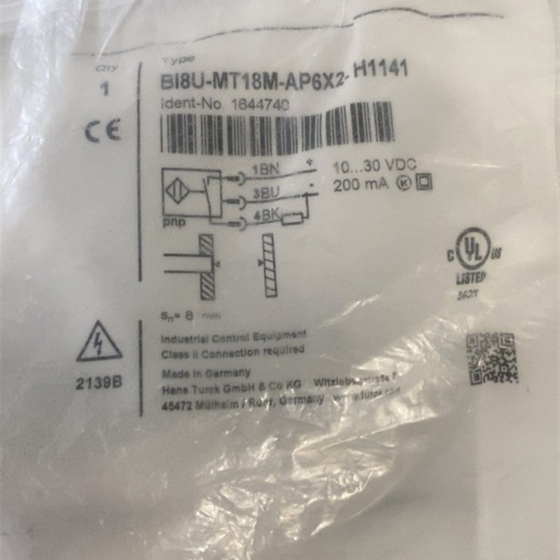 图尔克感测器BI8U-MT18M-AP6X2-H1141完全替BI8U-MT18-AP6X-H1141
