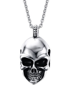 Straight batch jewelry with chain cool skull necklace titani