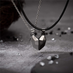 Fashion Love Heart Necklace Couple Jewelry Matching Friendsh