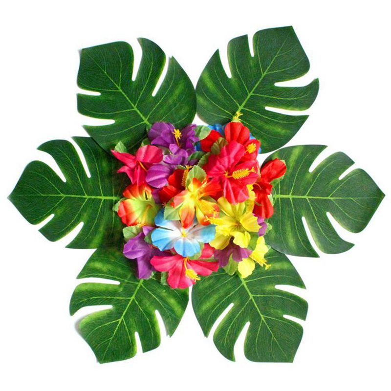 Artificial Tropical Palm Leaves Hawaiian Luau Party Aloha Su