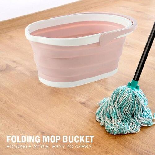 好货Plastic Foldable Mop Bucket Collapsible Footbath Wash Ba