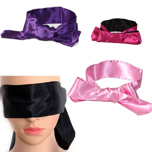 好货Soft Blindfold Satin Ribbon Bandage On Eyes Comfortable
