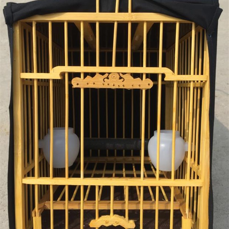 画眉方笼二号全套压生头鸟笼运输洗澡竹笼笼衣罩仿不锈钢铁钩包邮